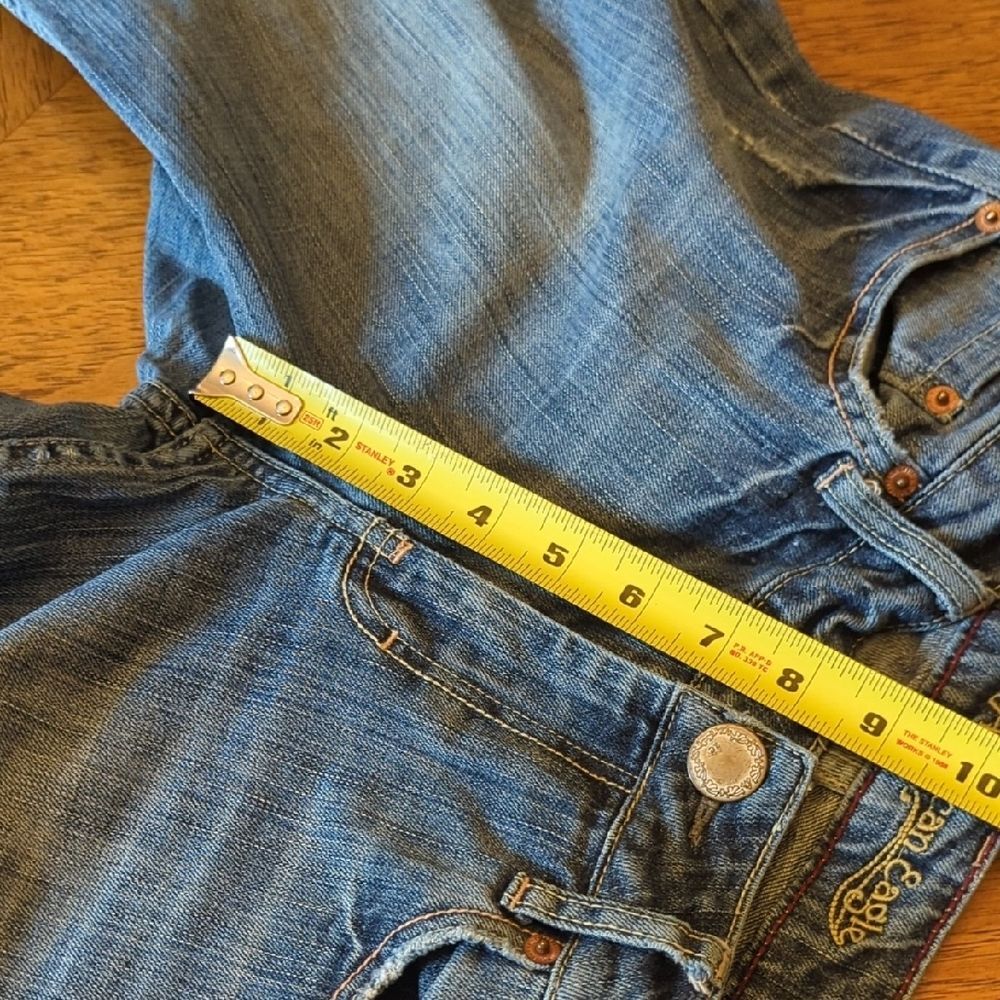 Y2K American Eagle Outfitters Classic Blue Jeans Lightly Distressed Hipster - Picture 11 of 14
